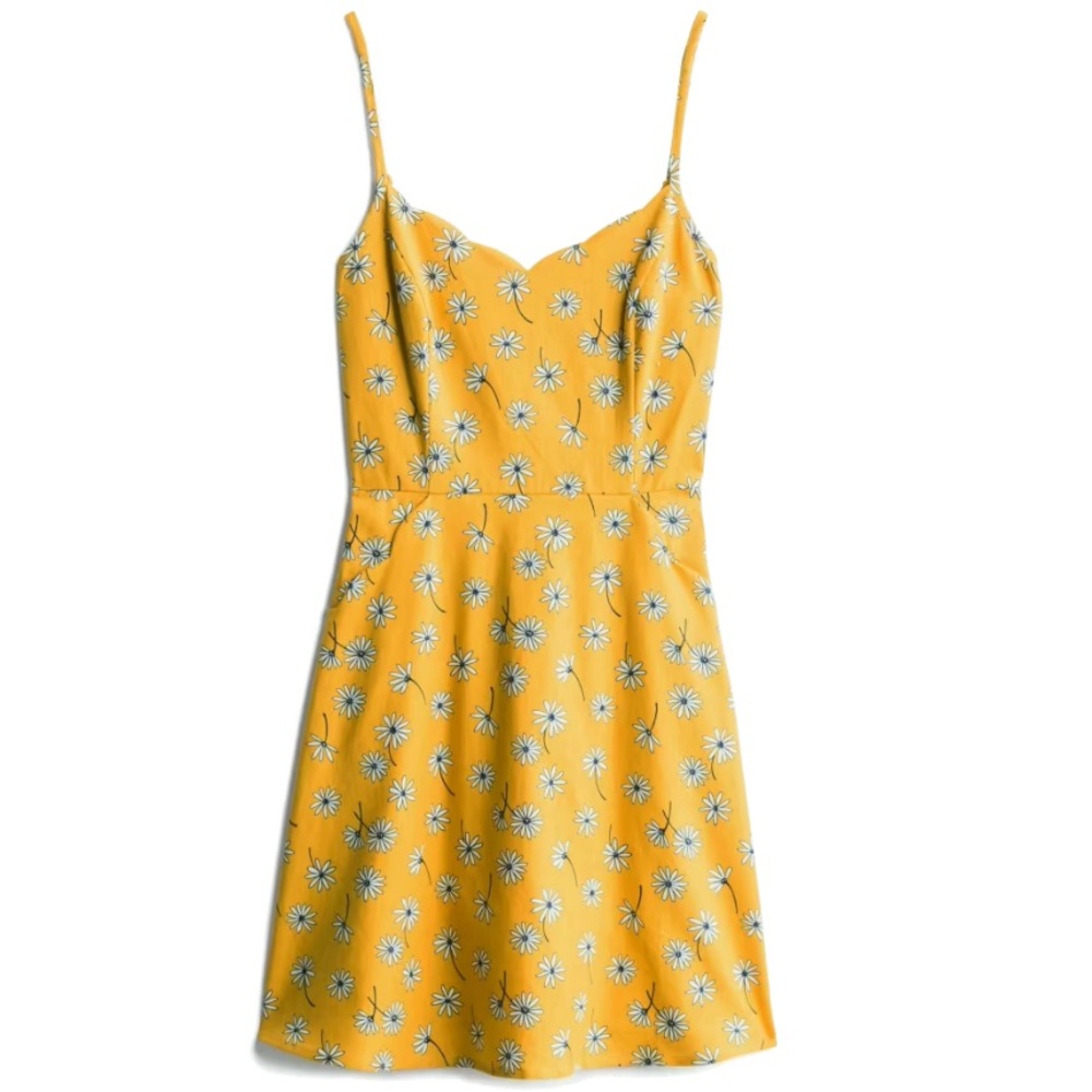 Market & Spruce Crissie Scallop Detail Linen Blend Summer Dress